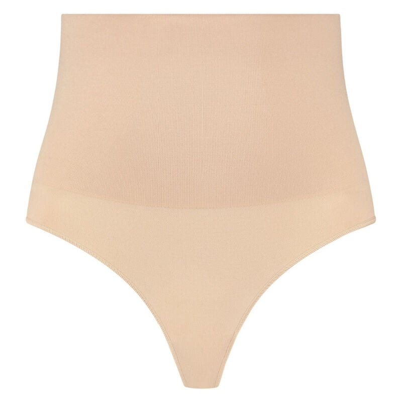 BYE-BRA - NAHTLOSER GÜRTEL STIL TANGA BEIGE GRÖSSE L
