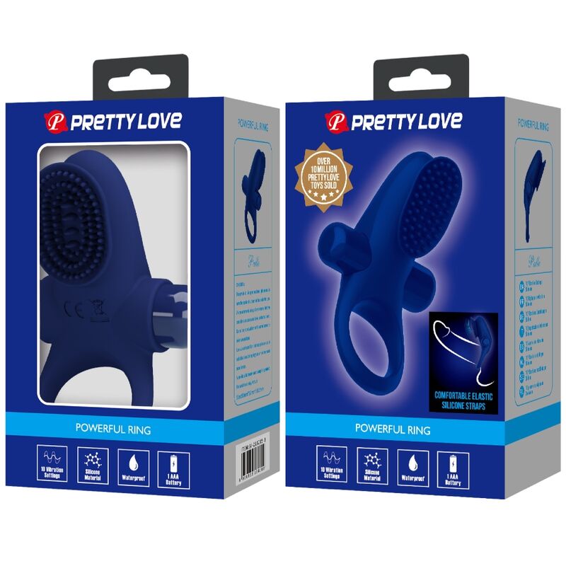 PRETTY LOVE - PALLE RING MIT VIBRATION BLAU