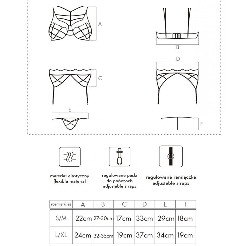 LIVCO CORSETTI FASHION - SOLEDAD LC 20217 BH + HÖSCHE + STRUMPFGÜRTEL L/XL