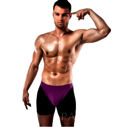 PASSION - BOXER 009 LILA/SCHWARZ EROTISCHE DESSOUS S/M