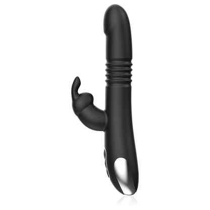 BLACK&SILVER - KENJI RABBIT-VIBRATOR UP & DOWN + WATCHME-FERNBEDIENUNG