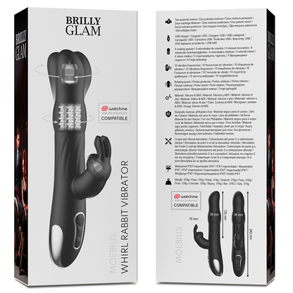 BRILLY GLAM - MOEBIUS RABBIT-VIBRATOR & ROTATOR + WATCHME-FERNBEDIENUNG