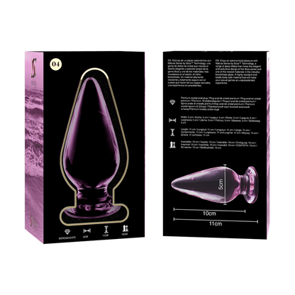 NEBULA SERIES BY IBIZA - MODELL 4 ANALPLUG BOROSILIKATGLAS ROSA 11 CM -O- 5 CM