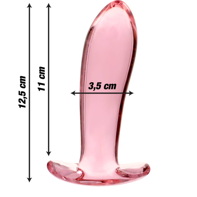 NEBULA SERIES BY IBIZA - MODELL 5 ANALPLUG BOROSILIKATGLAS ROSA 12.5 CM -O- 3.5 CM