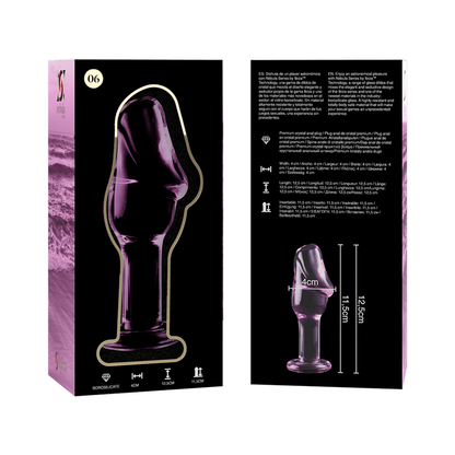 NEBULA SERIES BY IBIZA - MODELL 6 ANALPLUG BOROSILIKATGLAS ROSA 12.5 CM -O- 4 CM