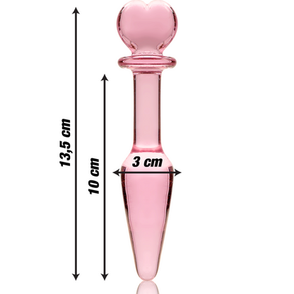 NEBULA SERIES BY IBIZA - MODELL 7 ANALPLUG BOROSILIKATGLAS ROSA 13.5 CM -O- 3 CM