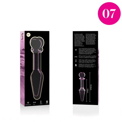 NEBULA SERIES BY IBIZA - MODELL 7 ANALPLUG BOROSILIKATGLAS ROSA 13.5 CM -O- 3 CM