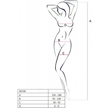 PASSION - BS100 WEISSER BODYSTOCKING, EINE GRÖSSE