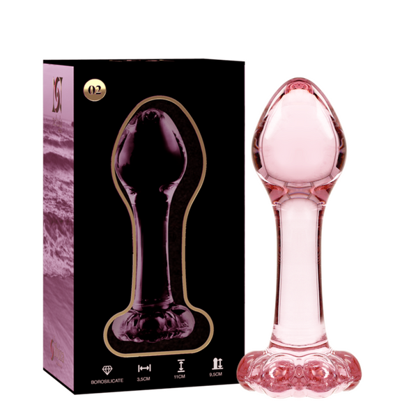 NEBULA SERIES BY IBIZA - MODELL 2 ANALPLUG BOROSILIKATGLAS ROSA 11 CM -O- 3.5 CM