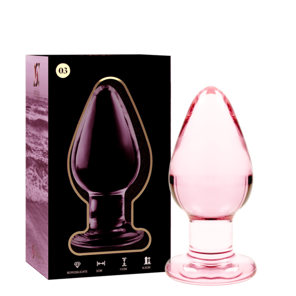 NEBULA SERIES BY IBIZA - MODELL 3 ANALPLUG BOROSILIKATGLAS ROSA 11 CM -O- 5 CM