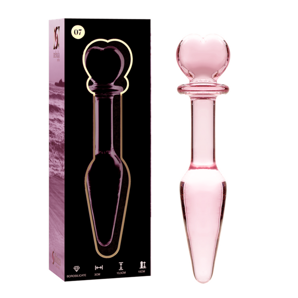 NEBULA SERIES BY IBIZA - MODELL 7 ANALPLUG BOROSILIKATGLAS ROSA 13.5 CM -O- 3 CM