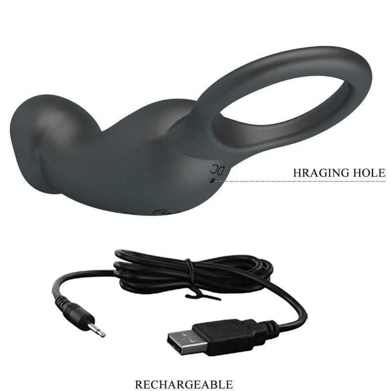 PRETTY LOVE - WARREN BLACK ANALRING & VIBRATOR
