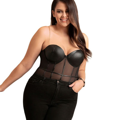 SUBBLIME - SCHWARZER BODY MIT KETTEN-HOSENTRGERN L/XL
