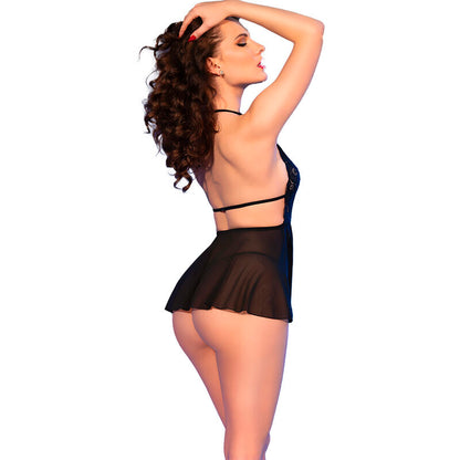 CHILIROSE - CR 4720 BABYDOLL & THONG SCHWARZ XL
