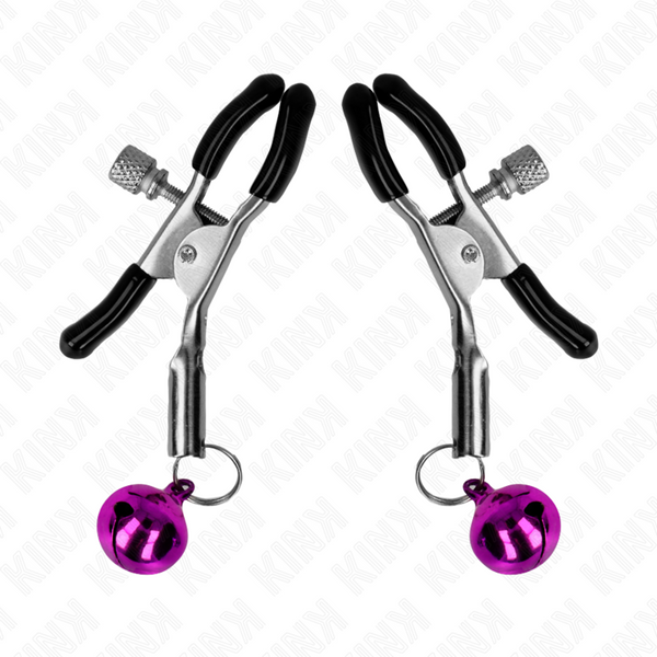 KINK - LILA NIPPELKLEMME MIT EINZELNEN GLOCKEN 6 CM