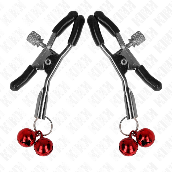 KINK - DOPPELTE GLOCKEN-NIPPELKLAMMERE ROT 6 CM