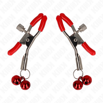 KINK - ROTE DOPPELGLOCKE NIPPELKLEMME ROT 6 CM