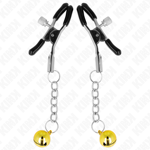 KINK - GOLDENE JINGLE BELL ANHÄNGER-NIPPELKLAMMERN 6 CM