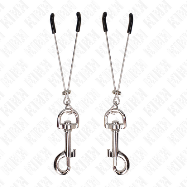 KINK - DÜNNE HAKEN-NIPPELKLAMMERE SILBER 7 CM