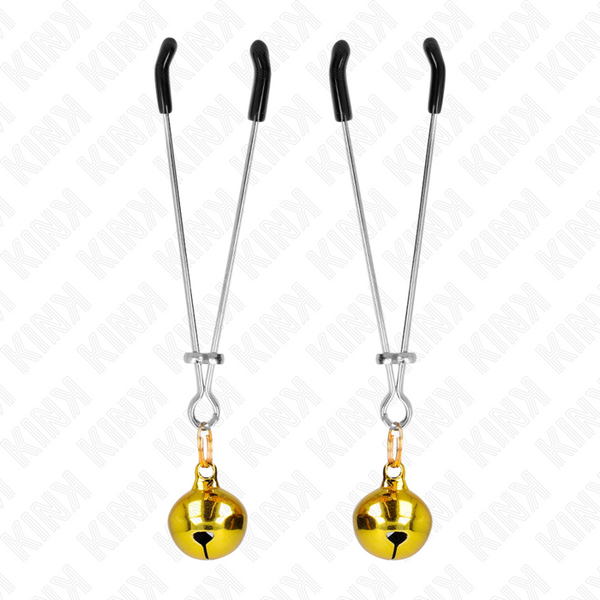 KINK - DÜNNE GLOCKEN-NIPPELKLAMMERN GOLD 7 CM