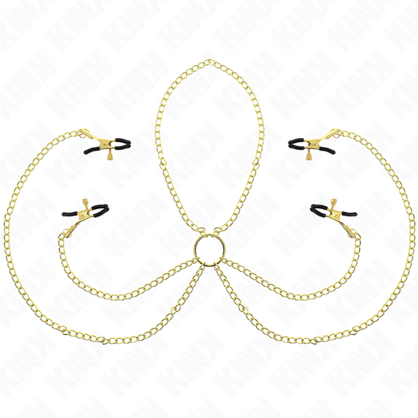 KINK - 4 Nippel- und Kitzlerklammern, verstellbar, Gold