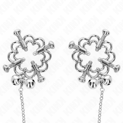 KINK - METALLISCHE BLUMEN-NIPPELKLAMMERN MIT KETTE
