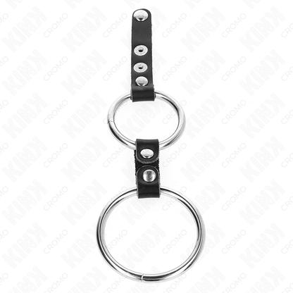 KINK - DOPPELTER PENISRING 3,8 CM BIS 5 CM DURCH LEDER VERBUNDEN