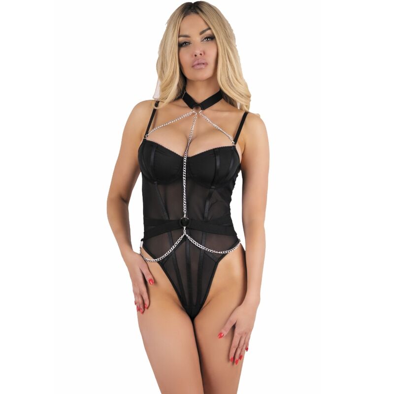 LIVCO CORSETTI FASHION - RUBIKA LC XG079 BODY MIT CHOKER SCHWARZ XL