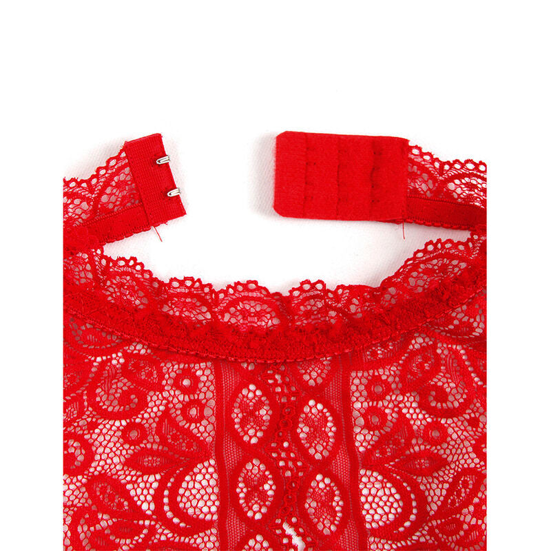 SUBBLIME - 953874 BODYSUIT MIT OFFENEN CUPS ROT S/M