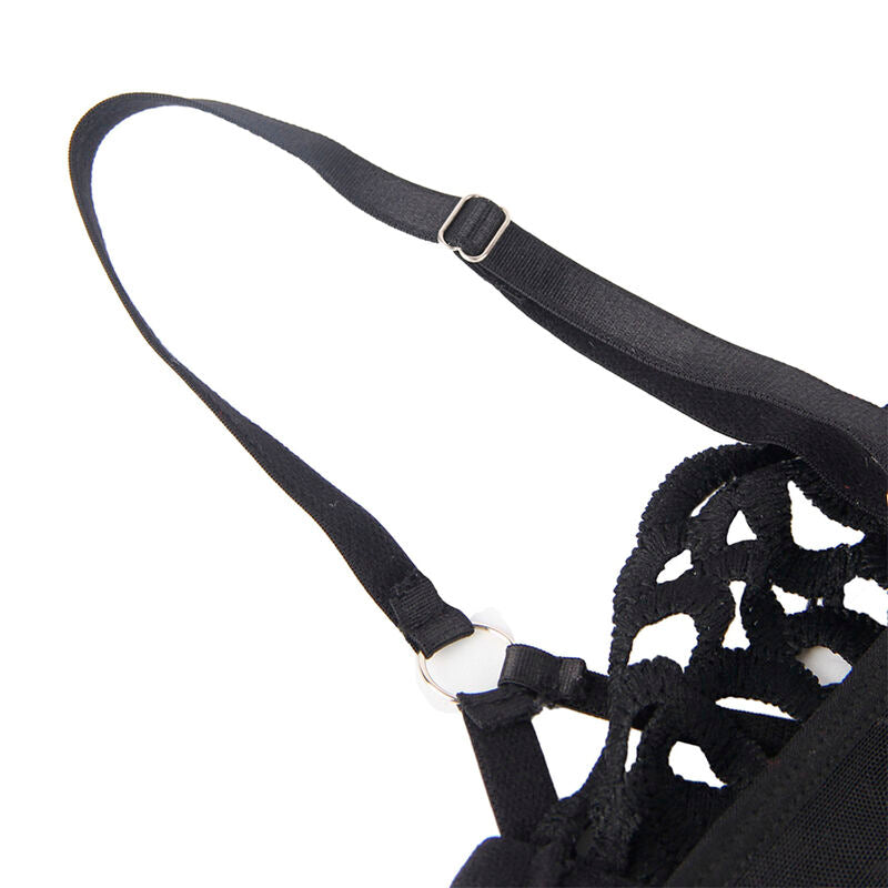 SUBBLIME - 954055 SEXY SPITZEN-BODY SCHWARZ S/M