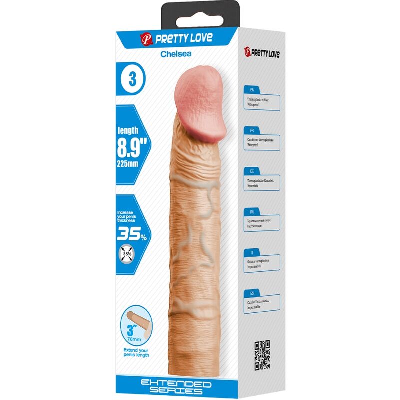 PRETTY LOVE - CHELSEA PENISHÜLLE MIT 7,6 CM VERLÄNGERUNG FLEISCH