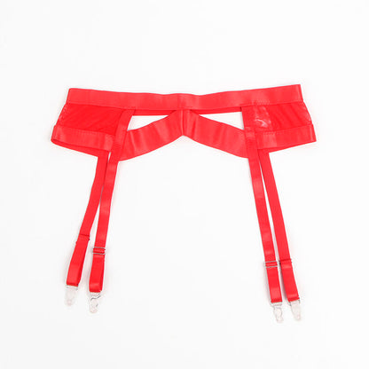 SUBBLIME - 955250 ROTER BONDAGE-BH MIT STRUMPFBAND-SET S/M
