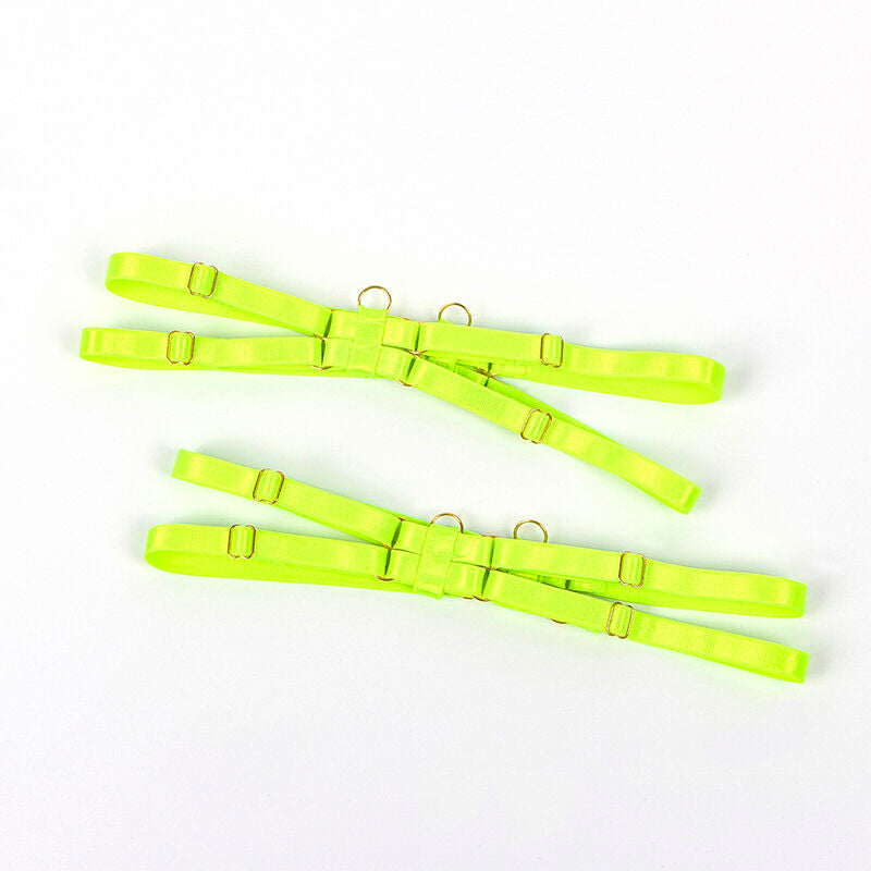 SUBBLIME - 955281 BH-SET MIT HALSKETTE UND BEINDETAILS FLUORESZIERENDES GRÜN L/XL