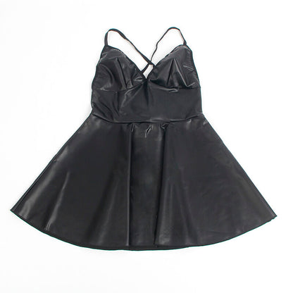 SUBBLIME - 955373 KLEID MIT SCHWARZEN LEDERTRÄGERN S/M