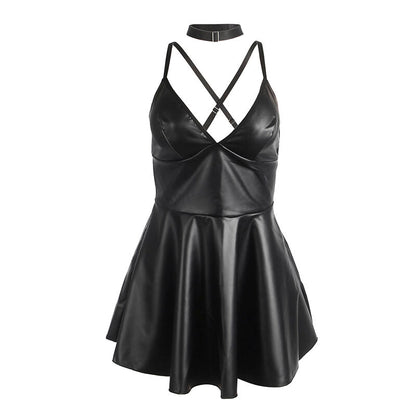 SUBBLIME - 955380 KLEID MIT SCHWARZEN LEDERTRÄGERN L/XL