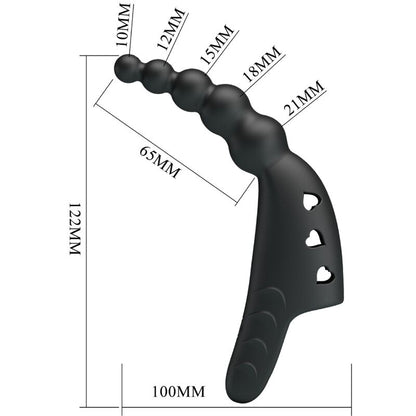 PRETTY LOVE - JORDIN FINGERVIBRATOR 10 VIBRATIONEN SCHWARZ