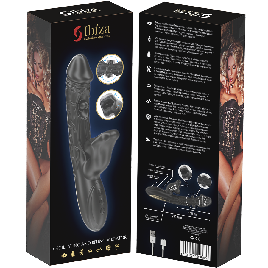 IBIZA - VIBRATOR UND KLITORIS-STIMULATOR MIT BEISS- UND ROTATIONSEFFEKT
