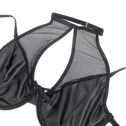 SUBBLIME - 957582 LEDER-BH UND ROCK-SET SCHWARZ S/M