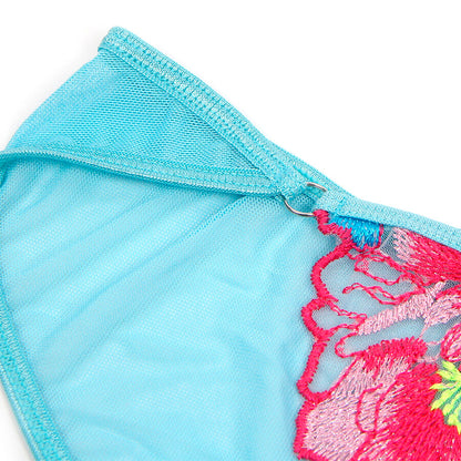 SUBBLIME - 957643 BH- UND STRUMPFGÜRTEL-SET MIT BLUMENSTICKEREI ROSA S/M