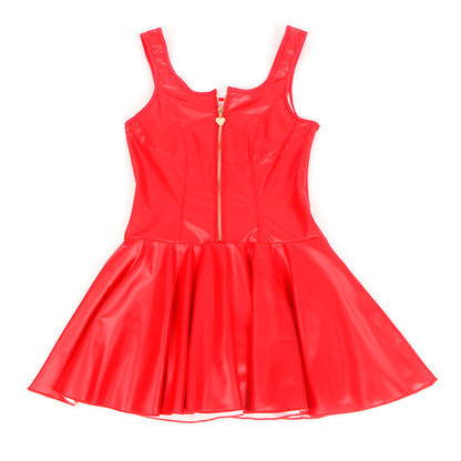 SUBBLIME - 957681 LEDERKLEID MIT HERZ-REISSVERSCHLUSS, ROT, S/M