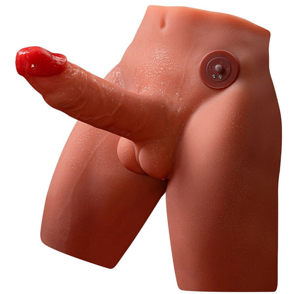 XISE - JASON REALISTISCHER DILDO-MASTURBATOR MIT STOSS- UND VIBRATIONSMÖGLICHKEITEN, 17 CM