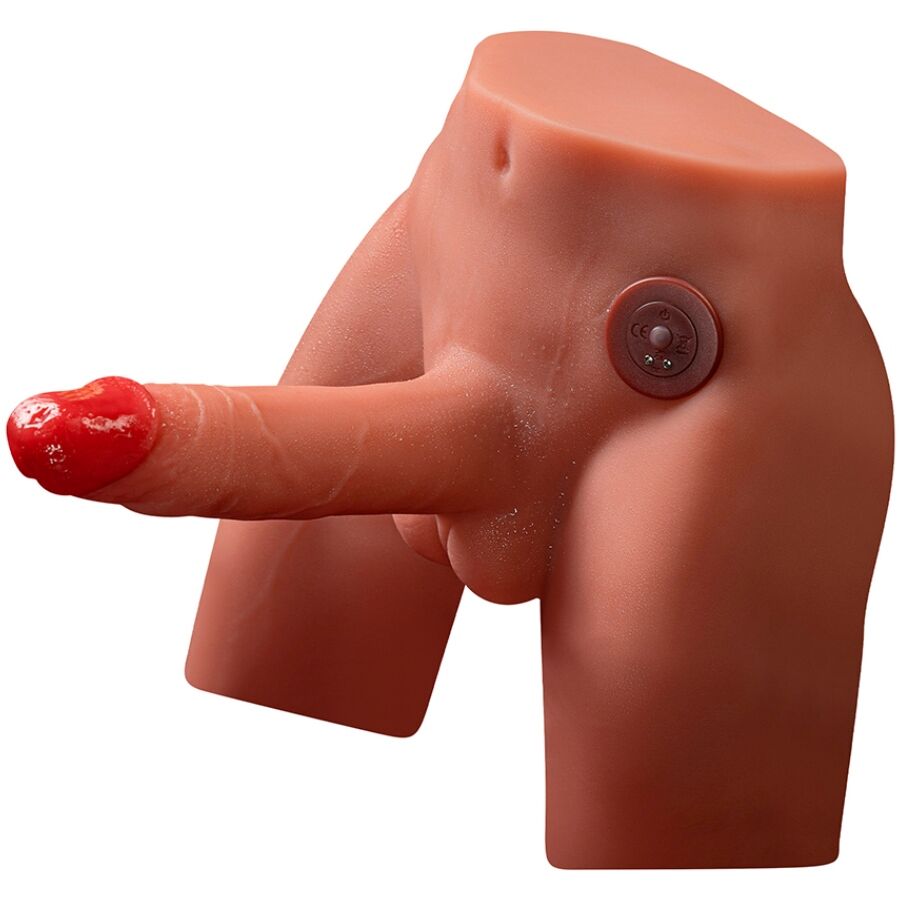 XISE - JASON REALISTISCHER DILDO-MASTURBATOR MIT STOSS- UND VIBRATIONSMÖGLICHKEITEN, 17 CM