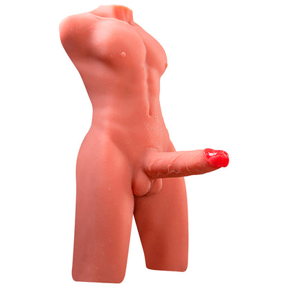 XISE – JASON HALBKÖRPER REALISTISCHER MÄNNLICHER TORSO MIT STOSS- UND VIBRATIONSMÖGLICHKEITEN 55 CM