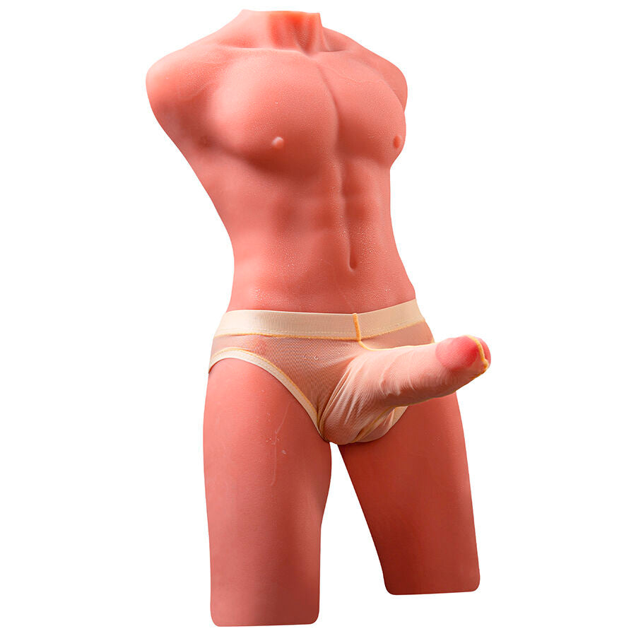 XISE – JASON HALBKÖRPER REALISTISCHER MÄNNLICHER TORSO MIT STOSS- UND VIBRATIONSMÖGLICHKEITEN 55 CM