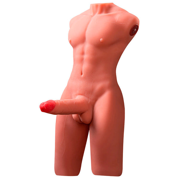 XISE – JASON HALBKÖRPER REALISTISCHER MÄNNLICHER TORSO MIT STOSS- UND VIBRATIONSMÖGLICHKEITEN 55 CM