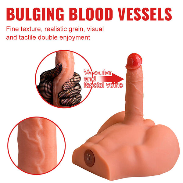 XISE - REALISTISCHER DILDO-MASTURBATOR MIT FRONTPOSITION UND STOSSFUNKTION, 17,5 CM