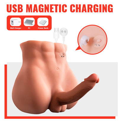 XISE - BERTLETT DILDO ASS REALISTISCHER DILDO UND ANUS-MASTURBATOR FRONTPOSITION MIT STOSSFUNKTION 18 CM
