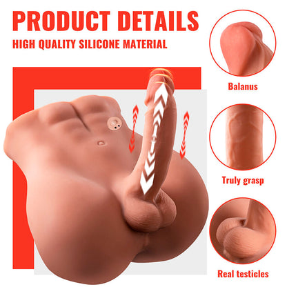 XISE - BERTLETT DILDO ASS REALISTISCHER DILDO UND ANUS-MASTURBATOR FRONTPOSITION MIT STOSSFUNKTION 18 CM