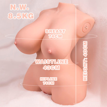 XISE – KLEINER, REALISTISCHER TORSO MIT WEIBLICHER VIBRATION, 40 CM