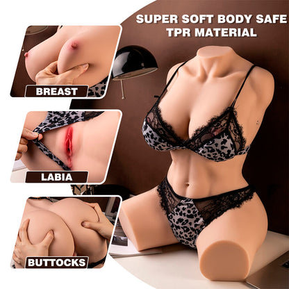 XISE - MURIEL Realistischer weiblicher Torso mit Stoßfunktion, 55 cm